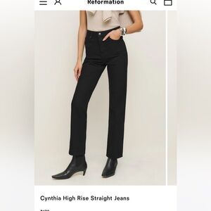 Reformation Cynthia High Rise Straight Jeans